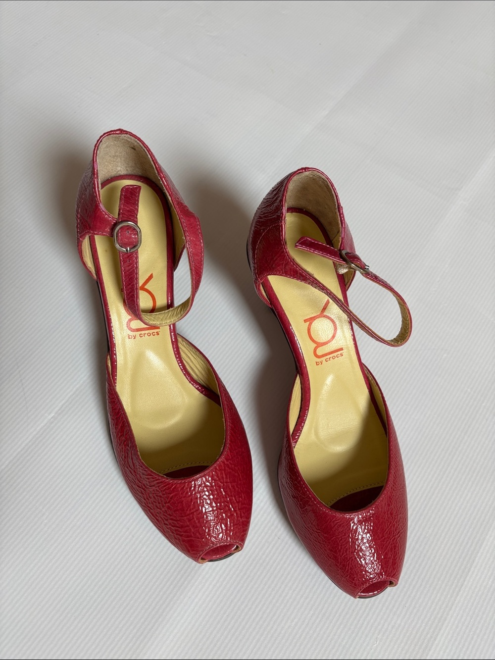 Women's fuchsia Peep-Toe Ankle-Strap Heels